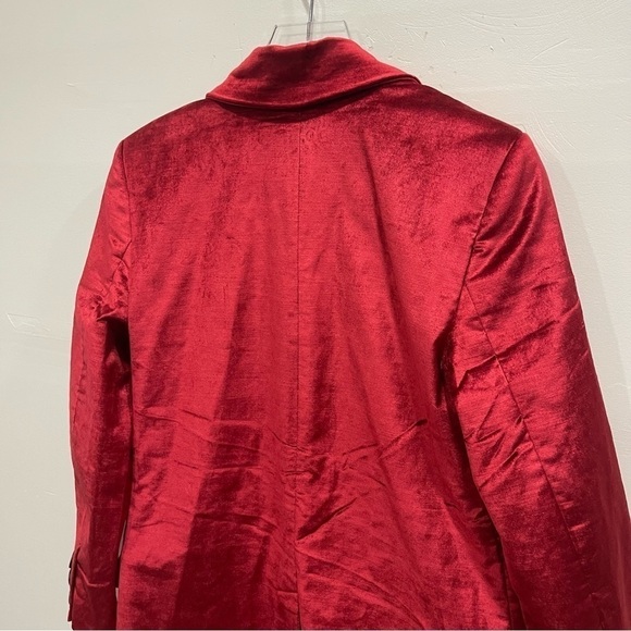 Free People Velvet Ashby Blazer in Cherry Juice Red Oversized Blogger Favorite - Picture 14 of 16